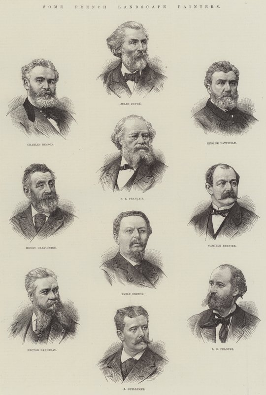 Einige französische Landschaftsmaler (Stich) von English School
