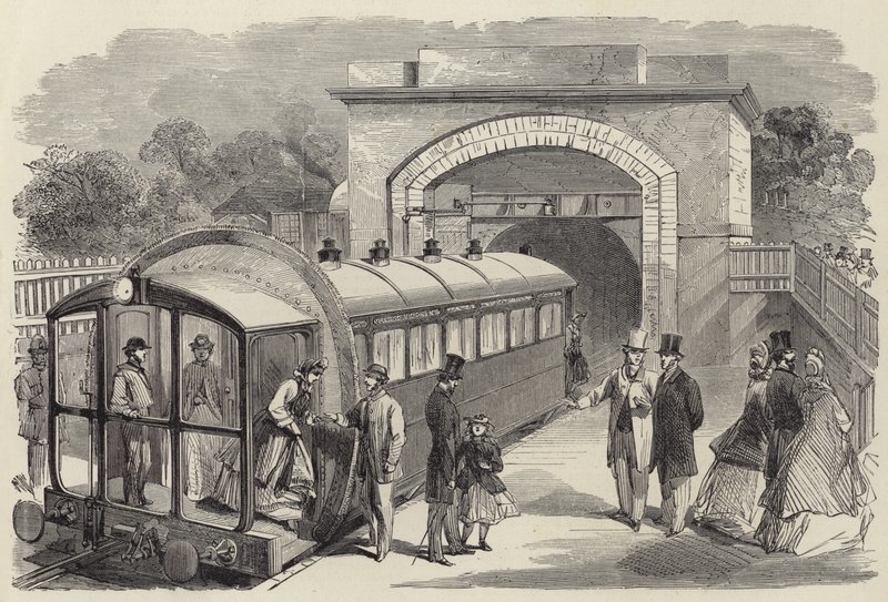 Eisenbahn mit Luftdruck in London von English School
