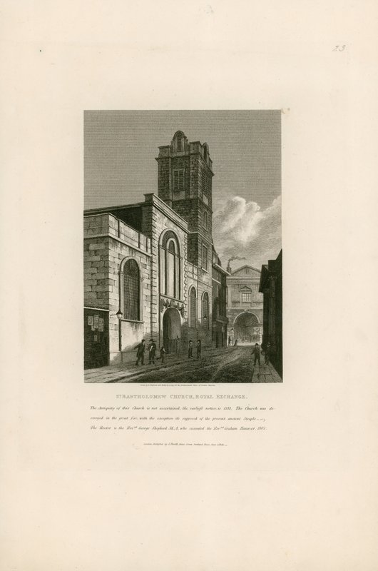 St. Bartholomäus Kirche, Royal Exchange, London von English School