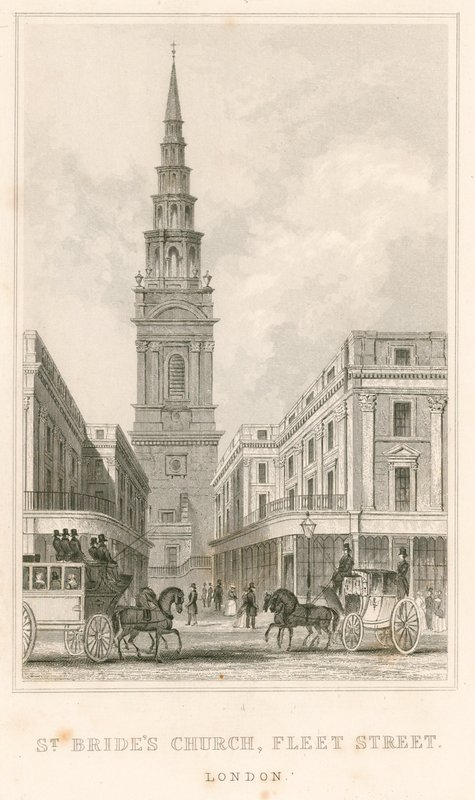 St Brides Kirche, Fleet Street, London von English School