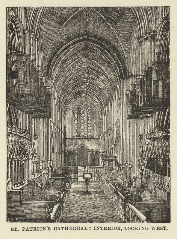 Kathedrale von St. Patrick, Innenraum, Blick nach Westen von English School