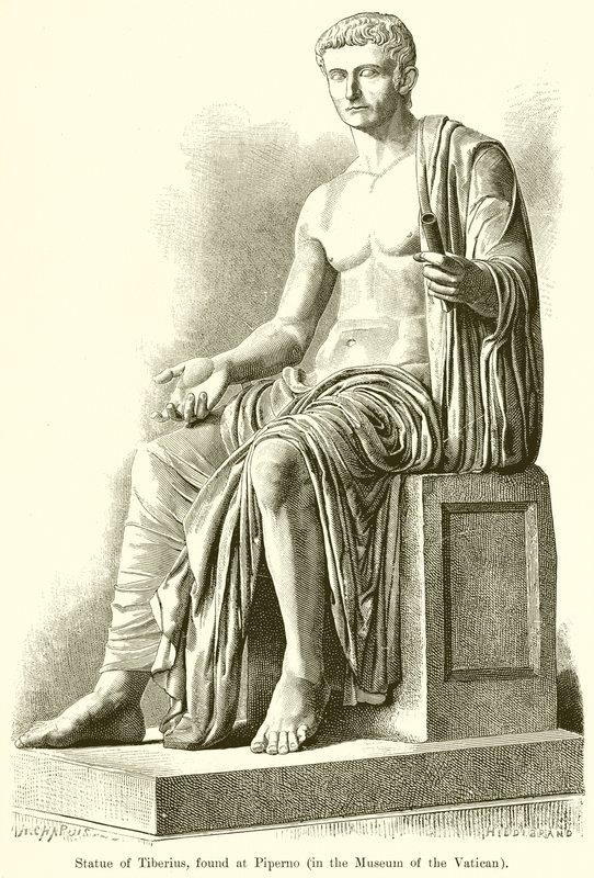 Statue von Tiberius, gefunden in Piperno von English School