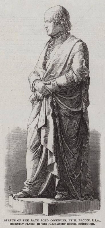Statue des verstorbenen Lord Cockburn, von W. Brodie, RSA, kürzlich im Parlamentshaus in Edinburgh aufgestellt von English School