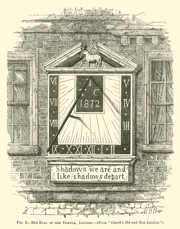 Sonnenuhr im Tempel, London von English School