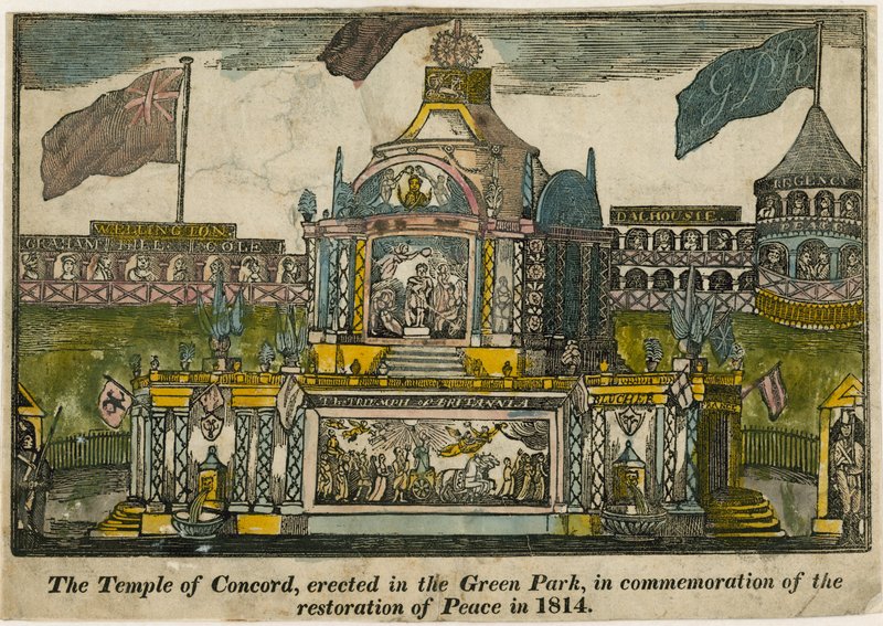 Tempel der Eintracht zur Feier des Friedens von 1814 von English School