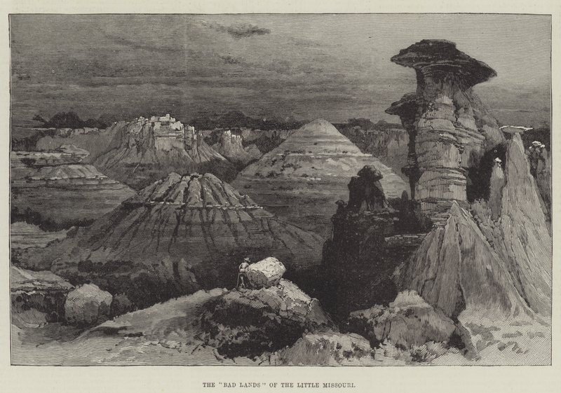 Die "Bad Lands" des Little Missouri (Stich) von English School