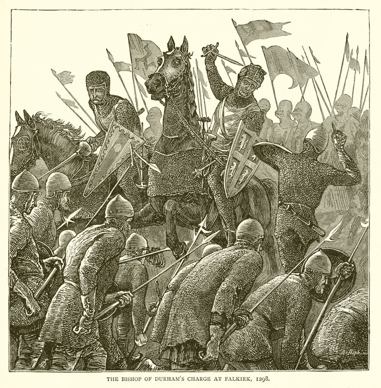 Der Angriff des Bischofs von Durham bei Falkirk, 1298 von English School