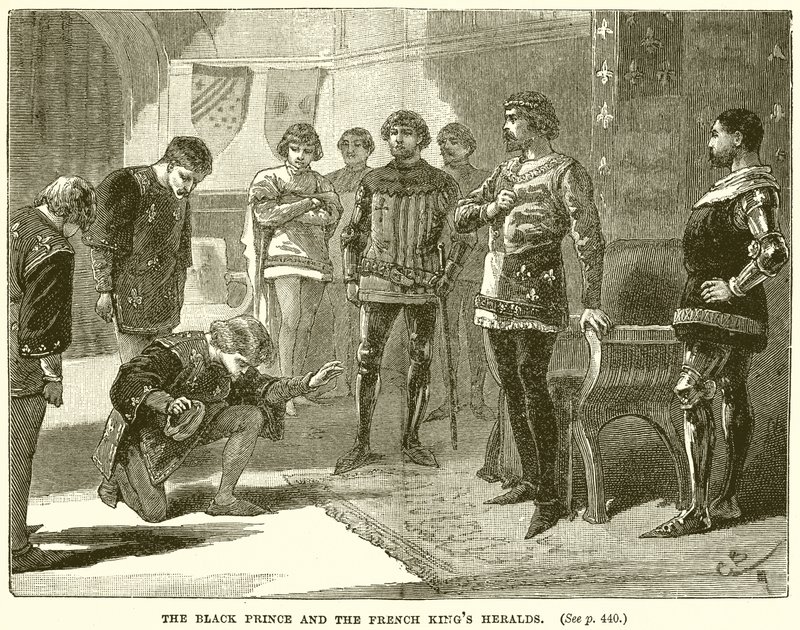 Der Schwarze Prinz und die Herolde des französischen Königs von English School