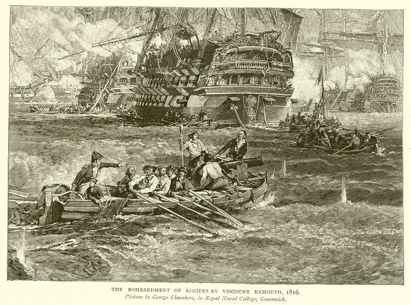 Die Bombardierung von Algier durch Viscount Exmouth, 1816 von English School