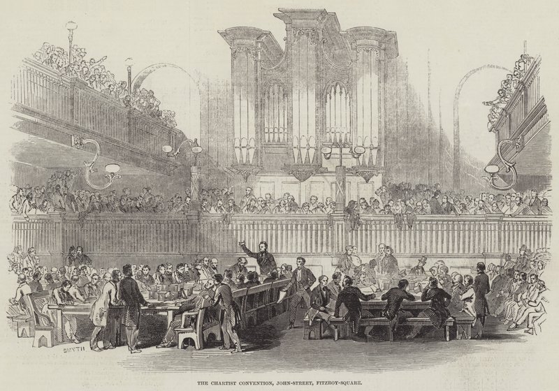 Die Chartisten-Konvention, John-Street, Fitzroy-Square von English School