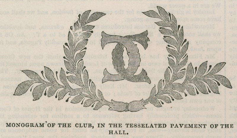 Das Conservative Clubhouse: Monogramm des Clubs im Mosaikboden der Halle von English School