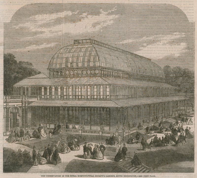 Das Gewächshaus in den Gärten der Königlichen Gartenbaugesellschaft, South Kensington von English School