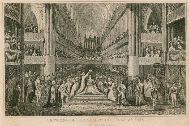 Die Krönung von Königin Victoria in der Westminster Abbey, 28. Juni 1838 von English School