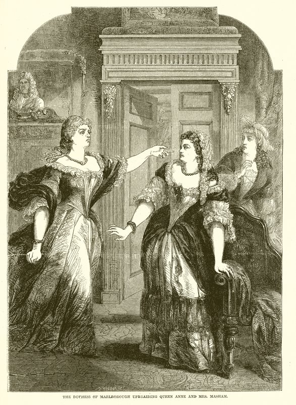 Die Herzogin von Marlborough tadelt Königin Anne und Mrs. Masham von English School