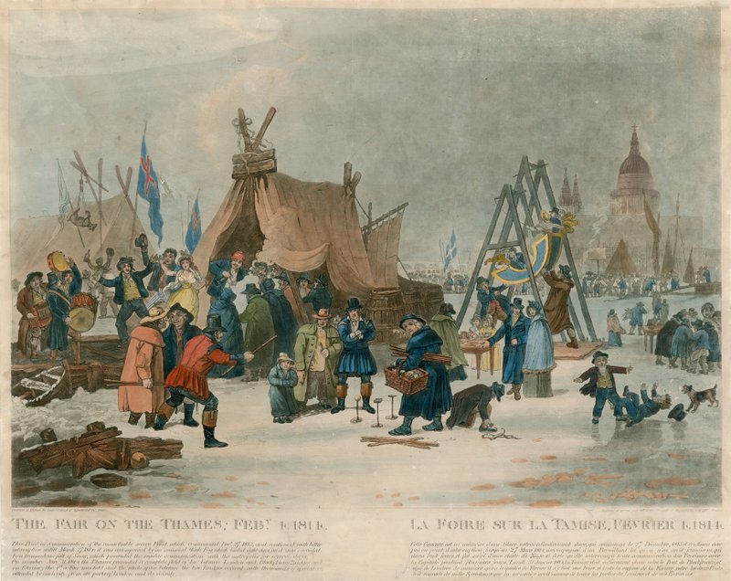 Der Jahrmarkt auf der Themse, 4. Februar 1814 von English School