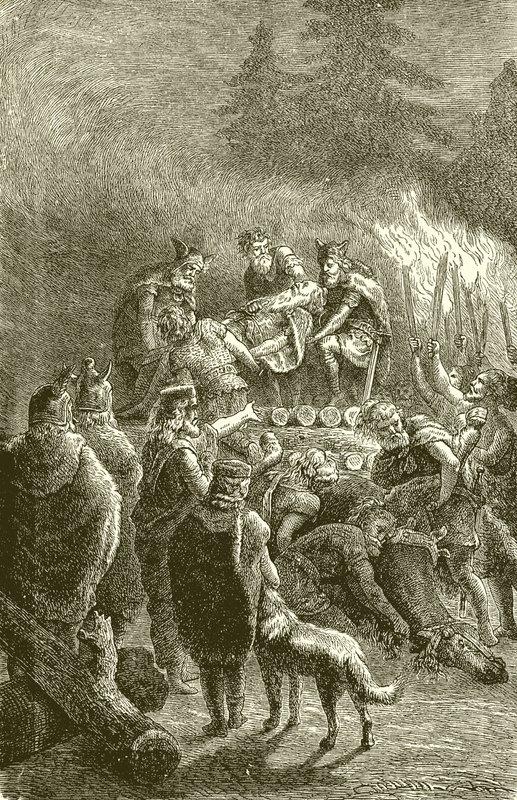 Die Begräbnisriten eines barbarischen Häuptlings von English School