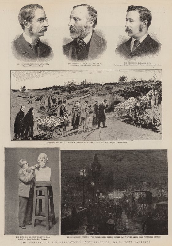 Das Begräbnis des verstorbenen Alfred Lord Tennyson, DCL, Poet Laureate (Gravur) von English School