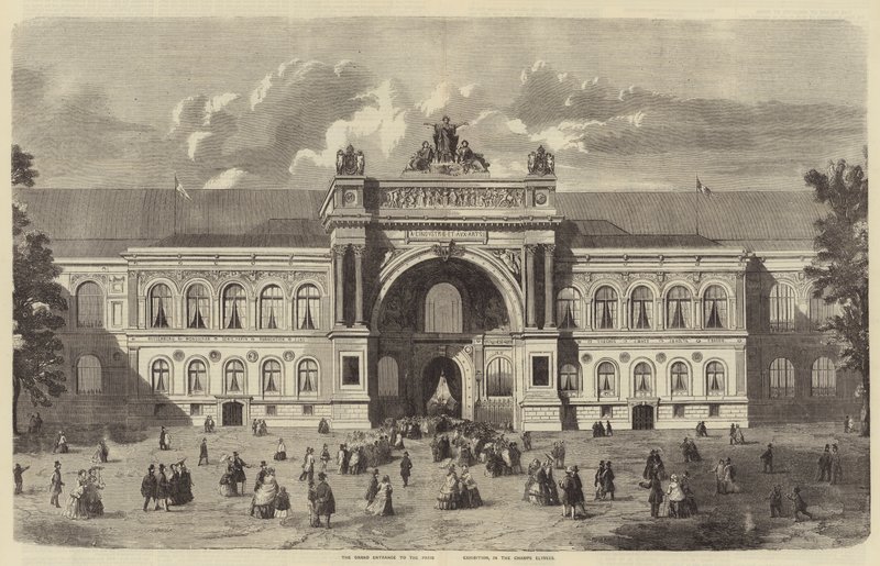 Der Haupteingang zur Pariser Ausstellung, in den Champs Elysees von English School