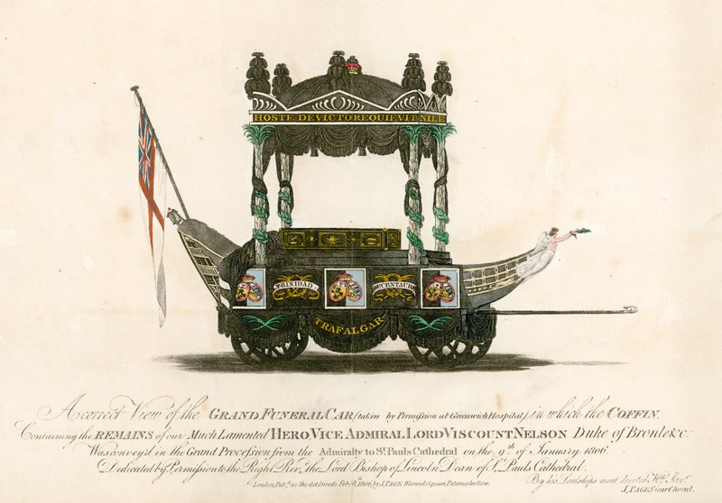Der große Leichenwagen von Vizeadmiral Lord Viscount Nelson von English School