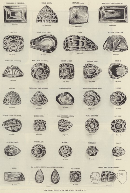Die großen Diamanten der Welt (Stich) von English School
