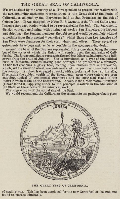 Das große Siegel von Kalifornien (Stich) von English School