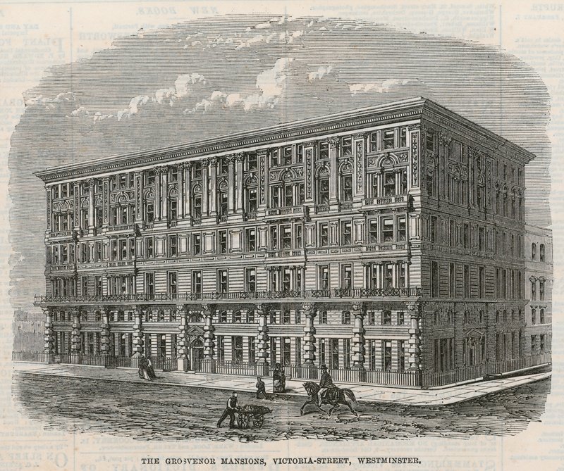 Die Grosvenor Mansions, Victoria Street, Westminster, London von English School