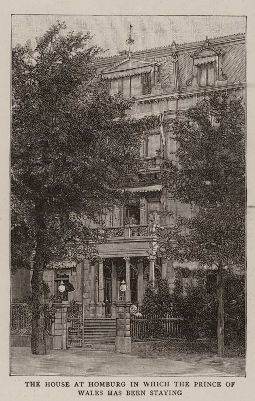 Das Haus in Homburg, in dem der Prinz von Wales gewohnt hat (Gravur) von English School