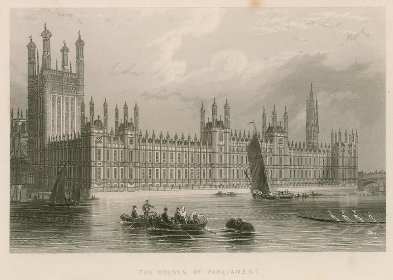 Das Parlamentshaus, Palast von Westminster, London von English School