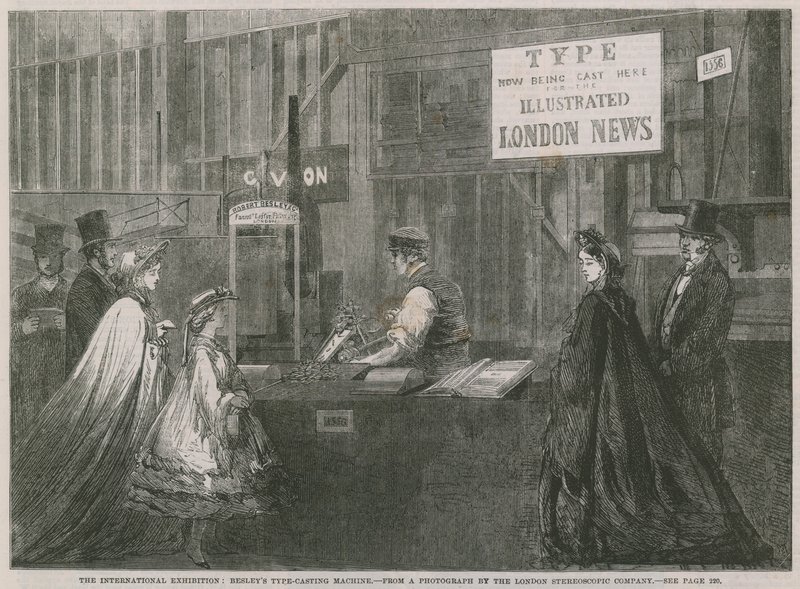 Die Internationale Ausstellung; Besleys Schriftgießmaschine von English School