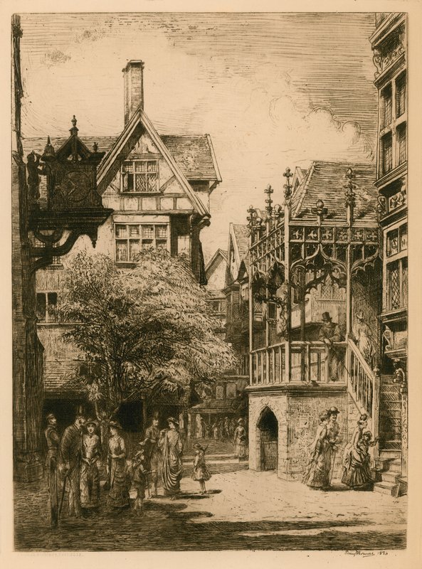 Die Internationale Gesundheitsausstellung in South Kensington: die alte Londoner Straße von English School