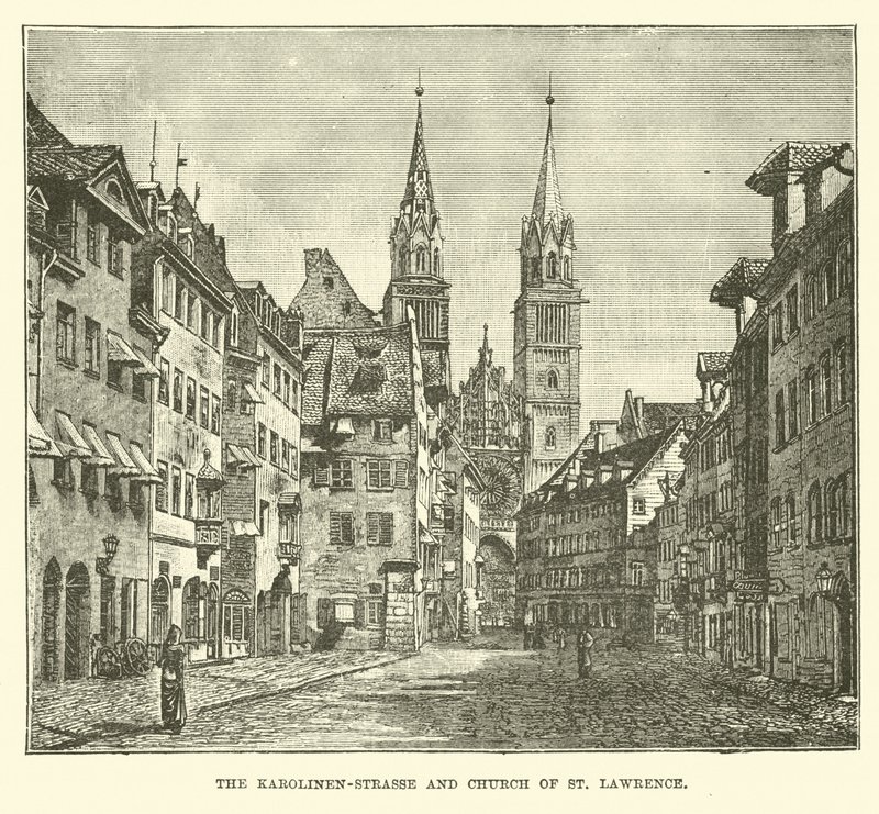 Die Karolinenstraße und die St. Lorenzkirche von English School