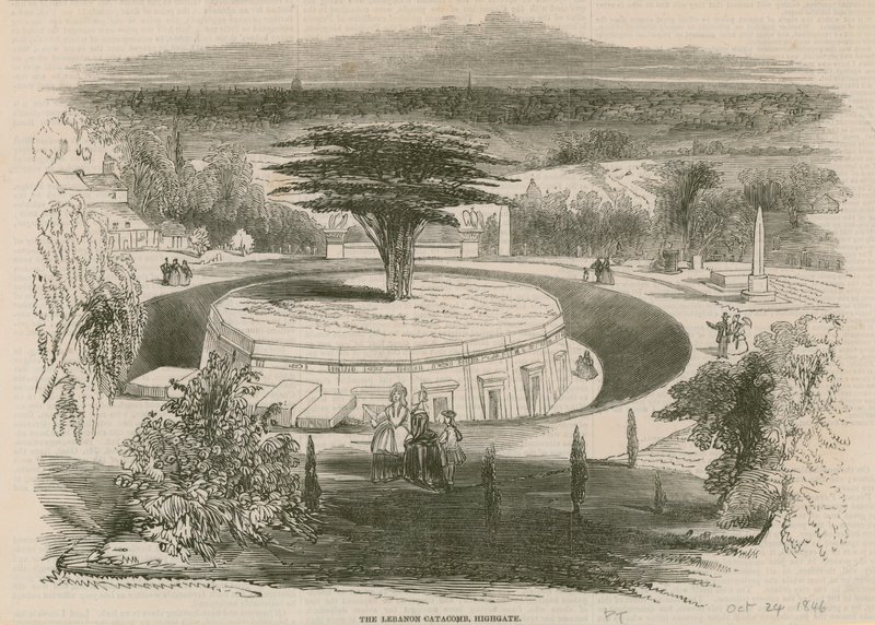 Die Libanon-Katakombe, Highgate Cemetery, London von English School