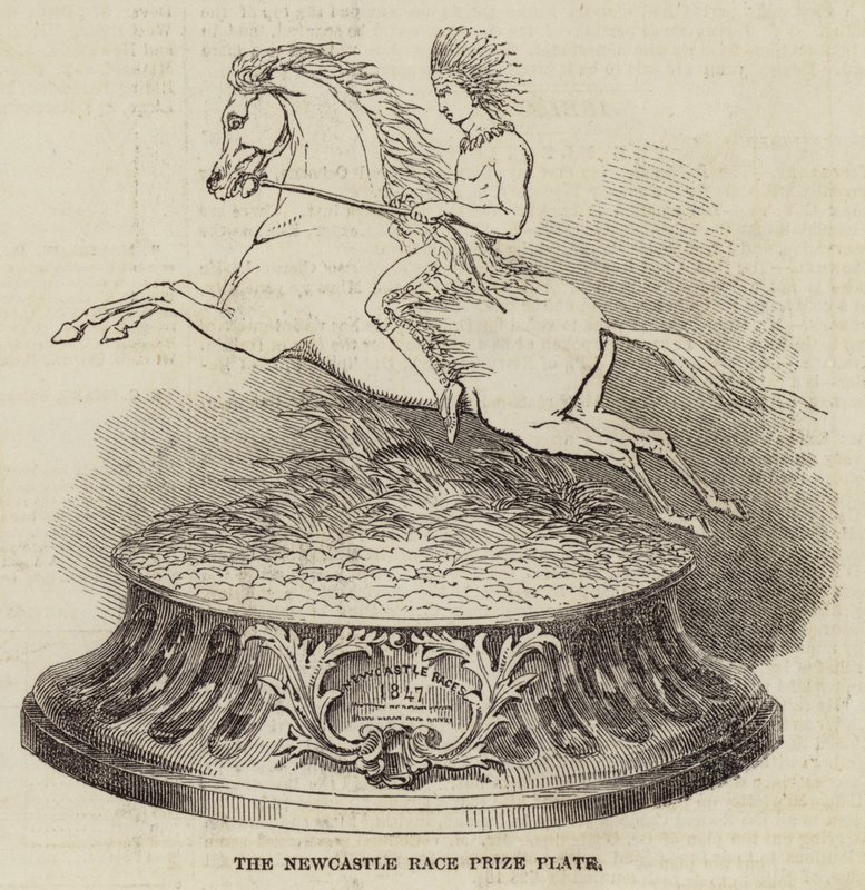 Der Newcastle-Rennpreis-Teller (Stich) von English School