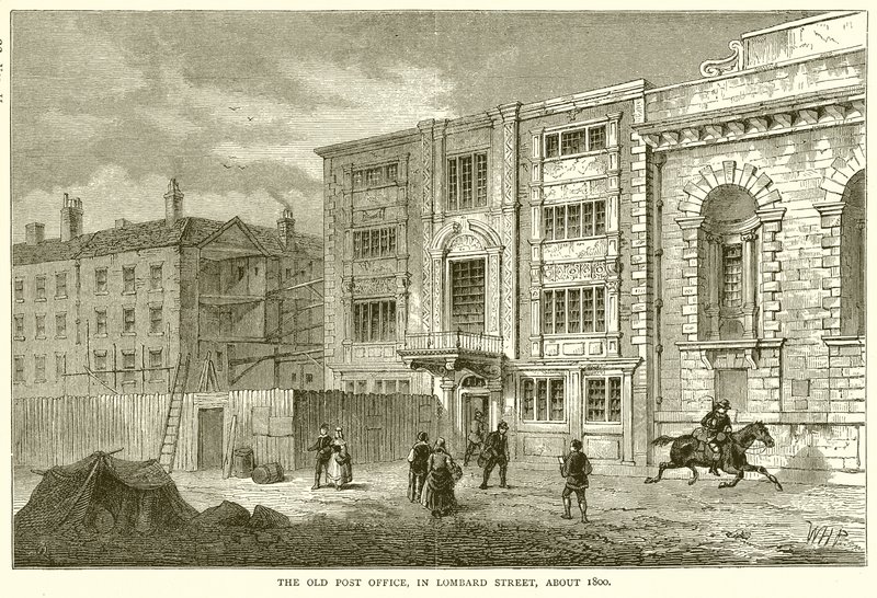 Das alte Postamt in der Lombard Street um 1800 von English School
