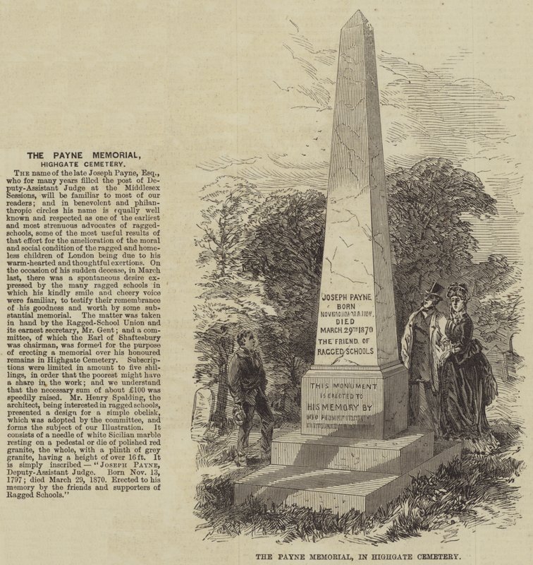 Das Payne-Denkmal auf dem Highgate-Friedhof von English School