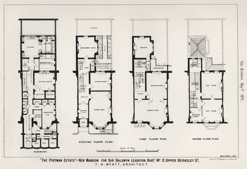 Das Portman Estate, Neues Herrenhaus für Sir Baldwyn Leighton, Baronet, Nr. 2, Upper Berkeley Street (Stich) von English School