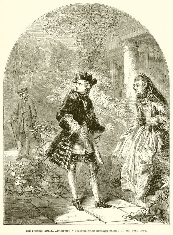 Die Prinzessin Amelia versucht eine Versöhnung zwischen Georg III. und Lord Bute von English School