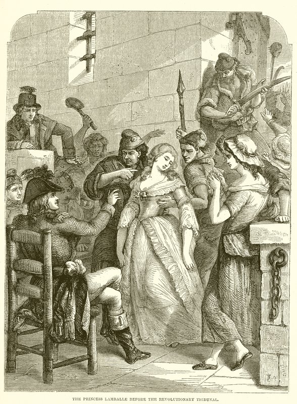 Die Prinzessin Lamballe vor dem Revolutionstribunal von English School