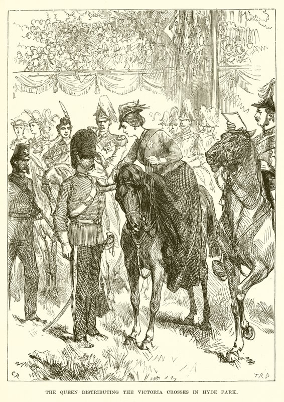 Die Königin verteilt die Victoria-Kreuze im Hyde Park von English School