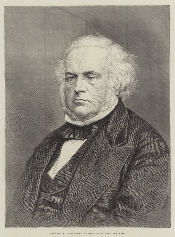 Der ehrenwerte John Bright, MP für Birmingham, gewählt 1857 (Gravur) von English School