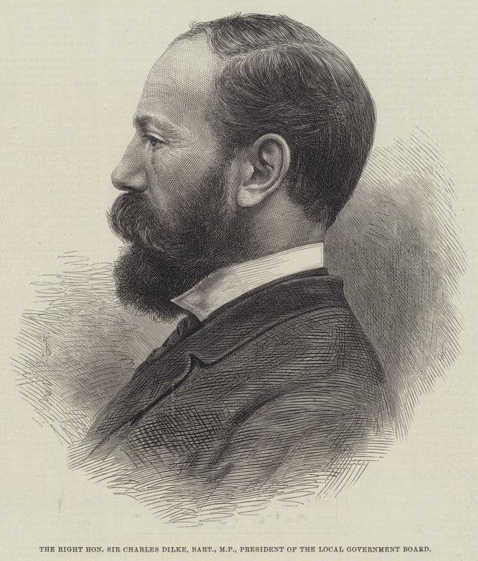 Der ehrenwerte Sir Charles Dilke, Baronet, MP, Präsident des Gemeindeverwaltungsamtes von English School