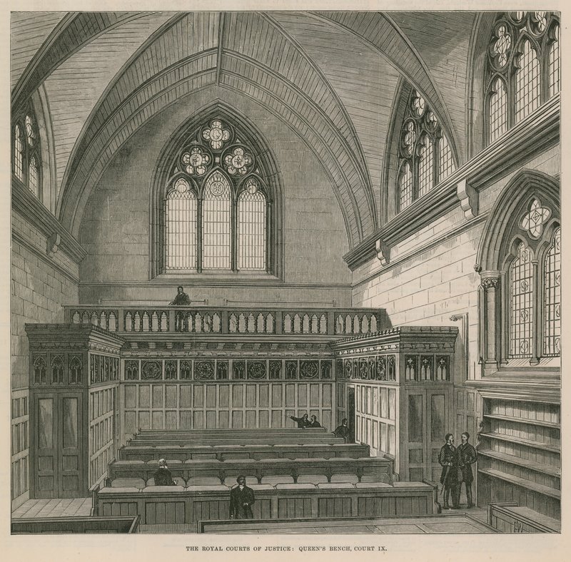 Die königlichen Gerichtshöfe: Queens Bench, Gericht IX von English School