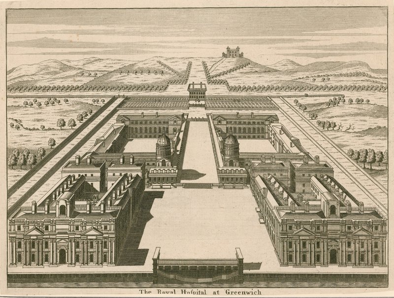 Das Königliche Hospital in Greenwich, London von English School