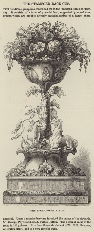 Der Stamford-Rennpokal (Gravur) von English School