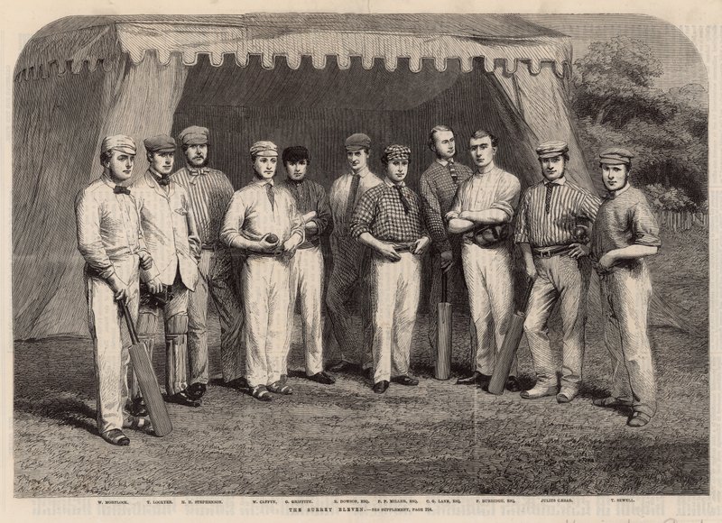 Das Surrey Eleven Cricket-Team von English School