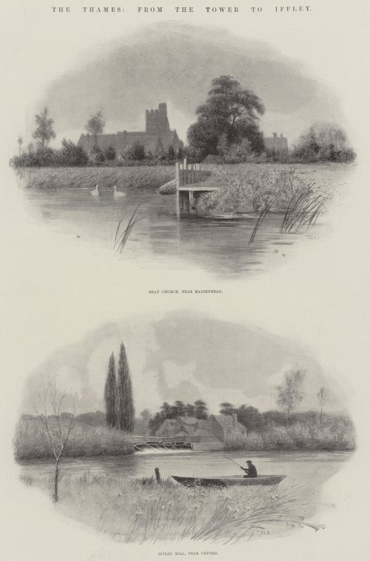 Die Themse, vom Tower bis Iffley (Lithografie) von English School
