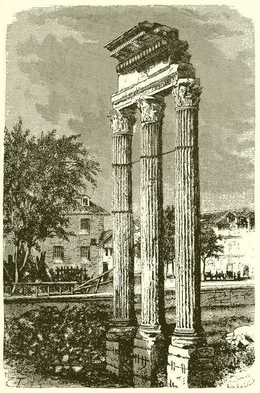 Die drei Säulen des Tempels von Castor von English School