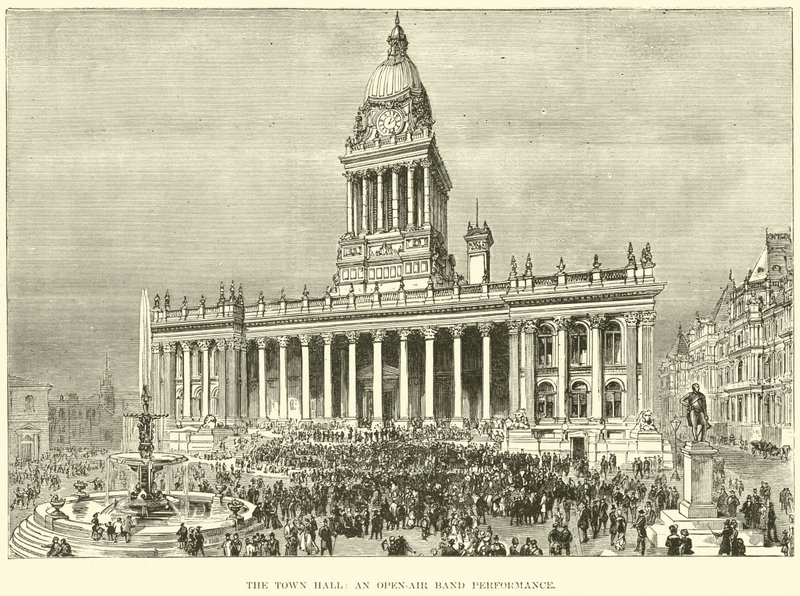 Das Rathaus, eine Freiluftbandaufführung von English School