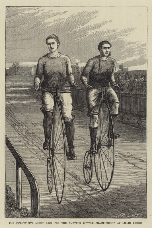 Das Fünfundzwanzig-Meilen-Rennen um die Amateur-Radmeisterschaft in Lillie Bridge von English School