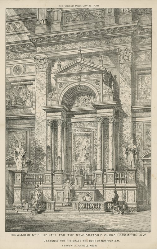 Der Altar des St. Philip Neri für die neue Oratoriumskirche von English School
